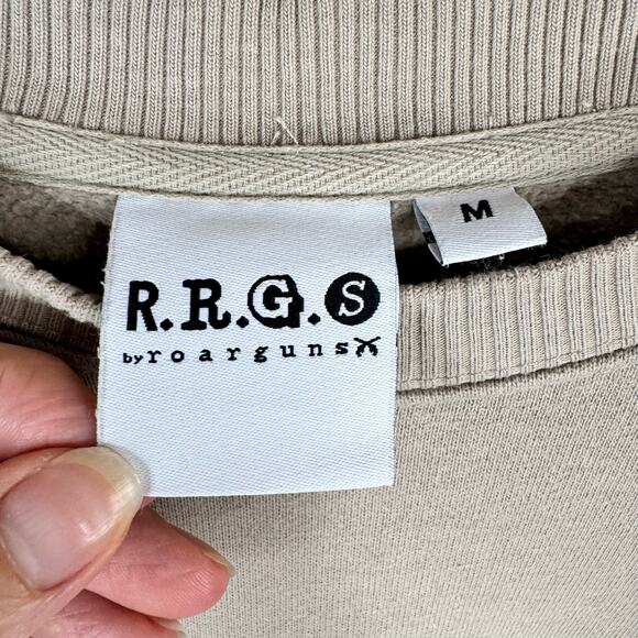 RRGS Roarguns Japan Carpe Diem Tan Sweatshirt Heavyweight Cotton Size Medium - Picture 7 of 8
